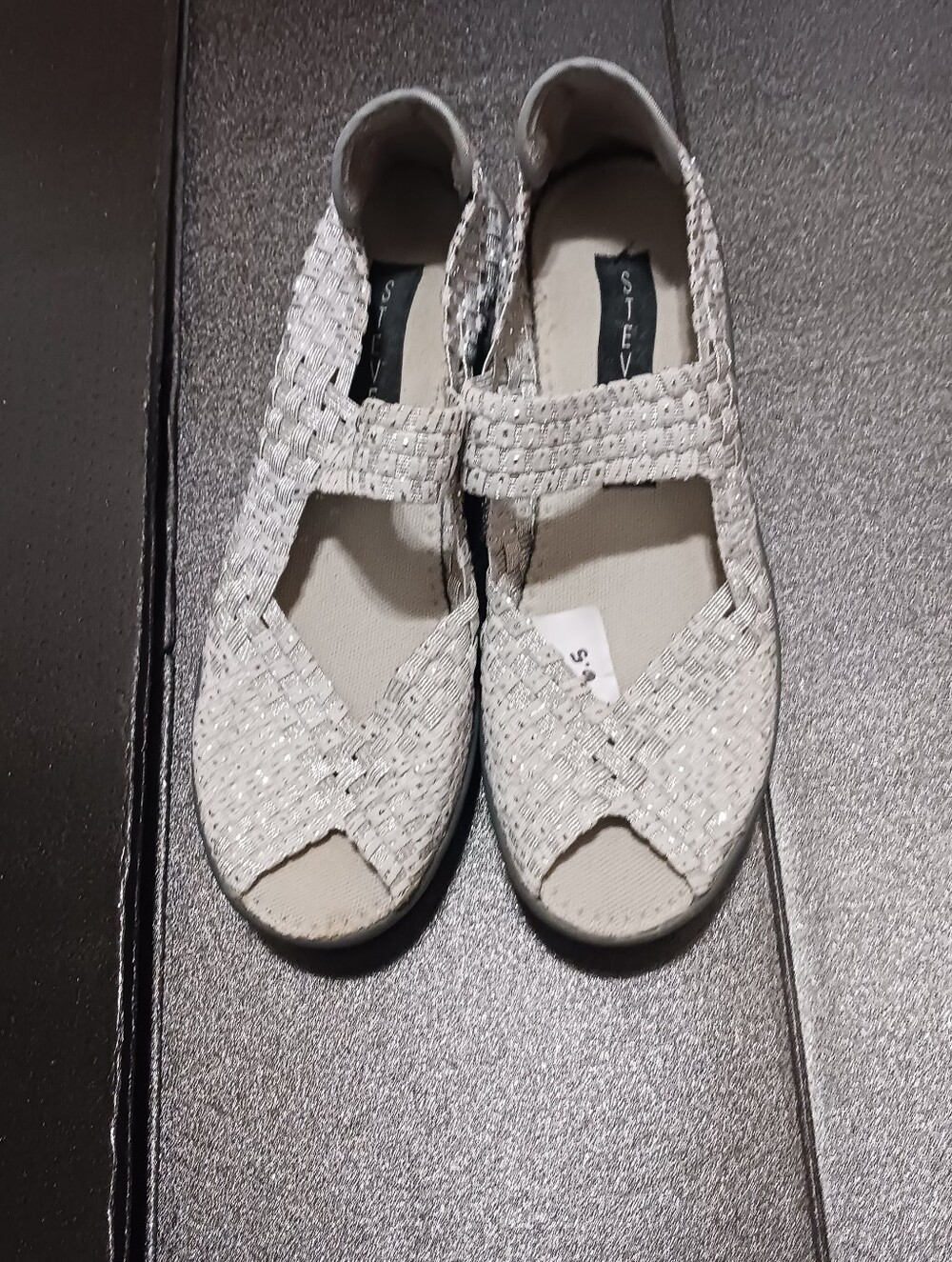 Steve Madden Silver Glitter Mary Jane Sandals